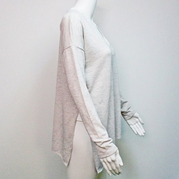 Wilfred Aritzia Asymmetrical Hem V Neck Sweater - Picture 3 of 6
